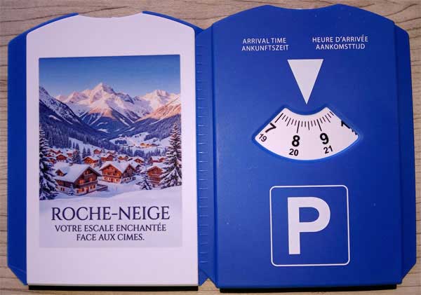 Disque de stationnement gratte-givre personnalis&eacute; montagne