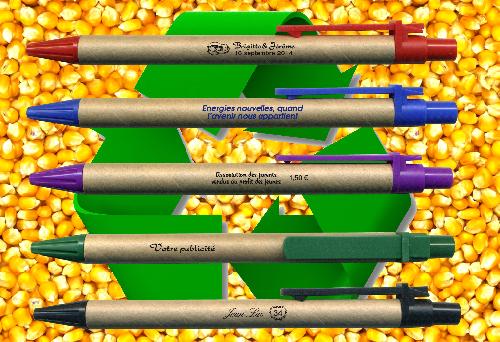Stylo personnalisable en mati&egrave;re recyclable